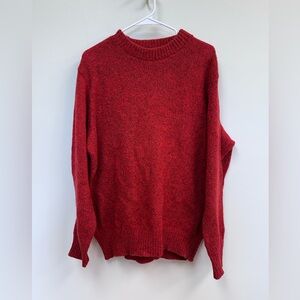 Vintage L.L. Bean Men's Crewneck Wool Sweater in Rich Red